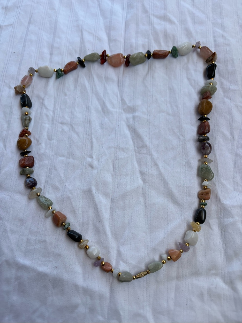 Multi-Stone Beaded Necklace in Mixed Earth Tones - Brand